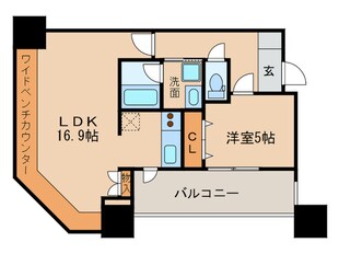 ＫＤＸﾚｼﾞﾃﾞﾝｽ大濠ﾊｰﾊﾞｰﾋﾞｭｰﾀﾜｰの物件間取画像